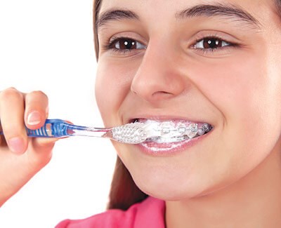 brushing teeth